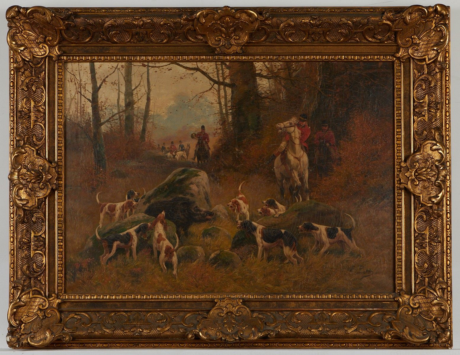 le_pho_banner 2 Eugene Petit Boar Hunt Oil on Canvas