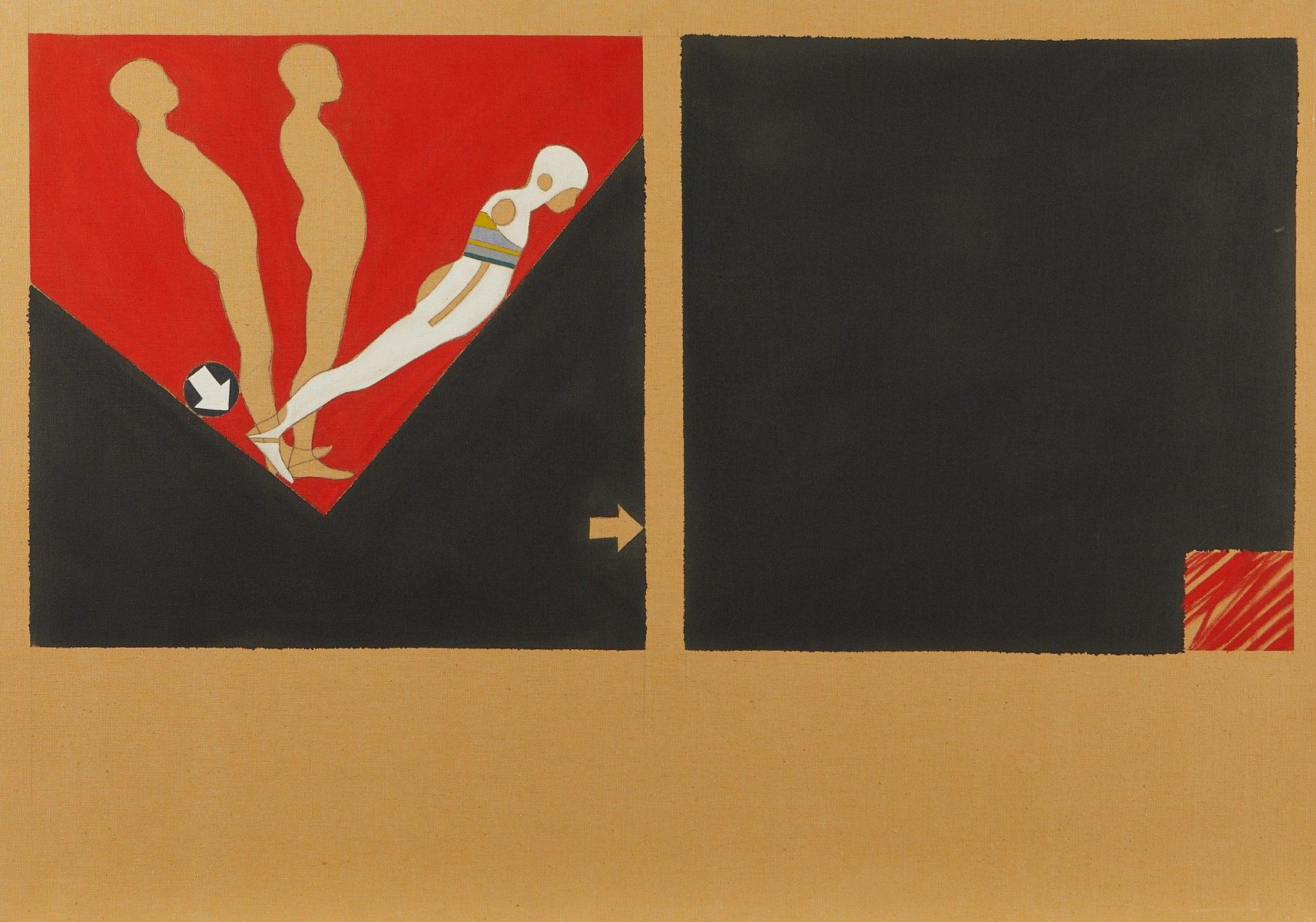 le_pho_banner 2 Ernest Trova "Falling Man" Oil on Canvas