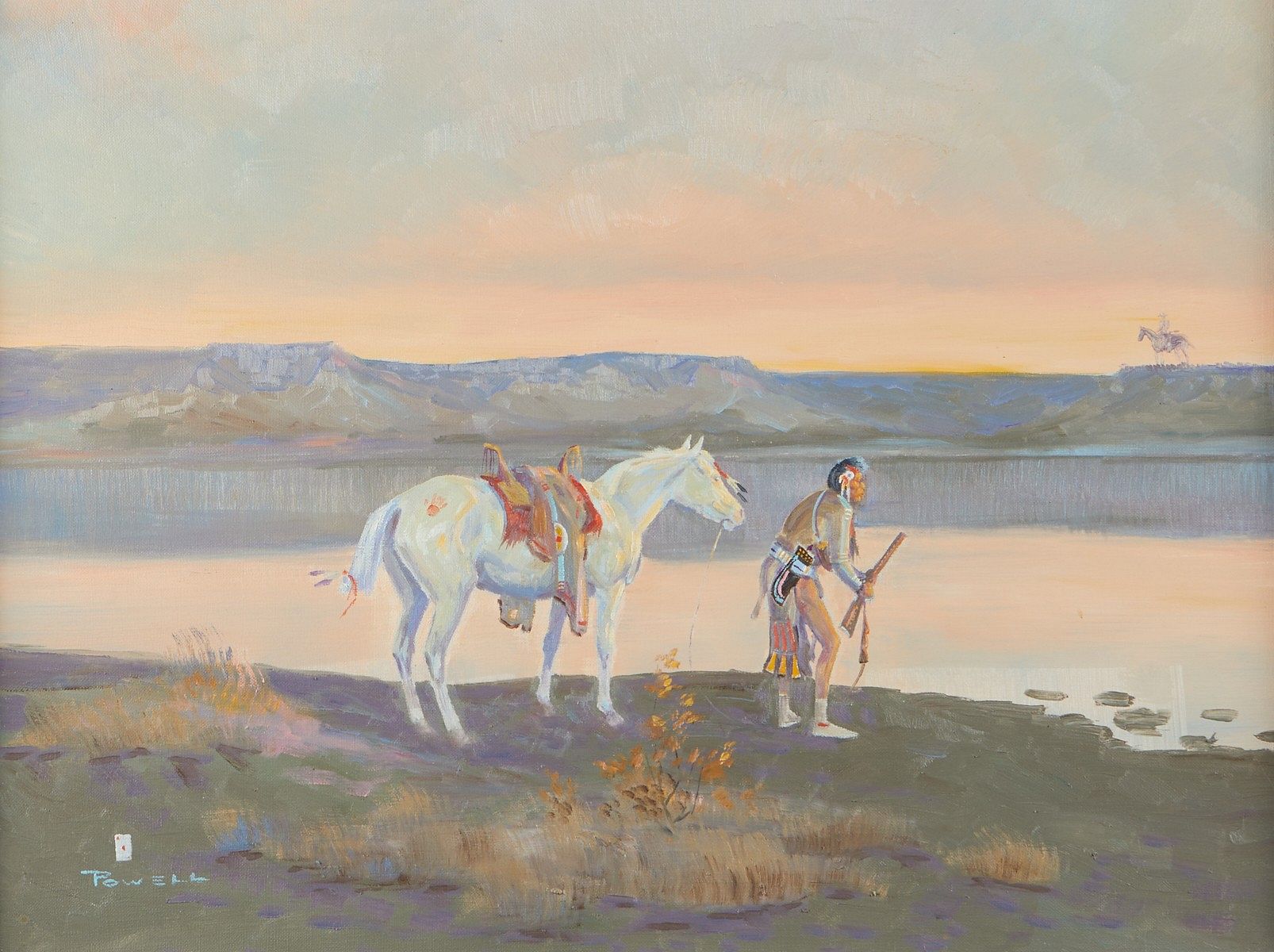 le_pho_banner 2 Ace Powell "Enemy" Western Painting