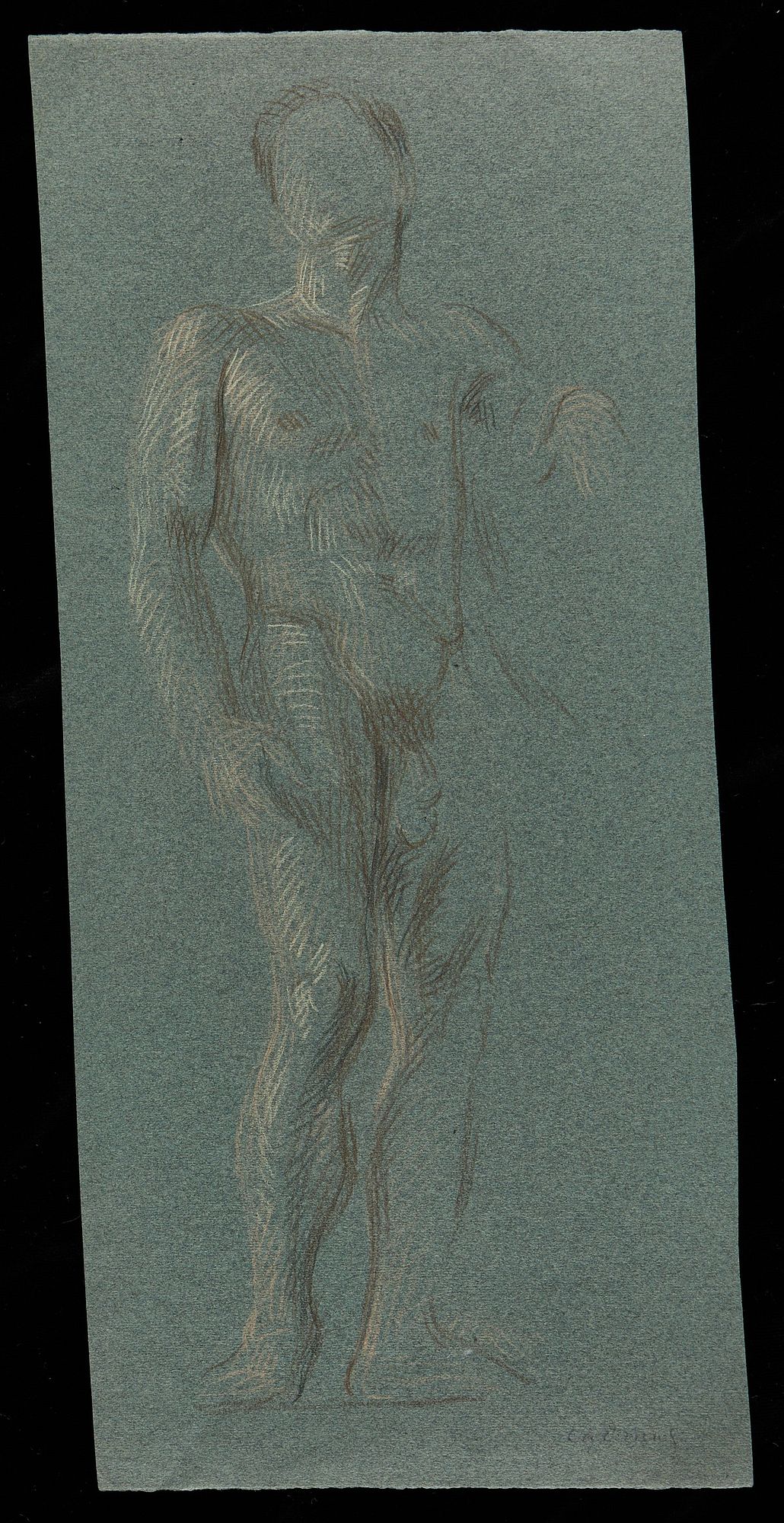 le_pho_banner 2 Paul Cadmus Male Nude Crayon on Green Paper