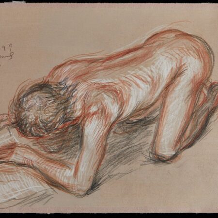 Paul Cadmus Nude Figure Crayon on Paper