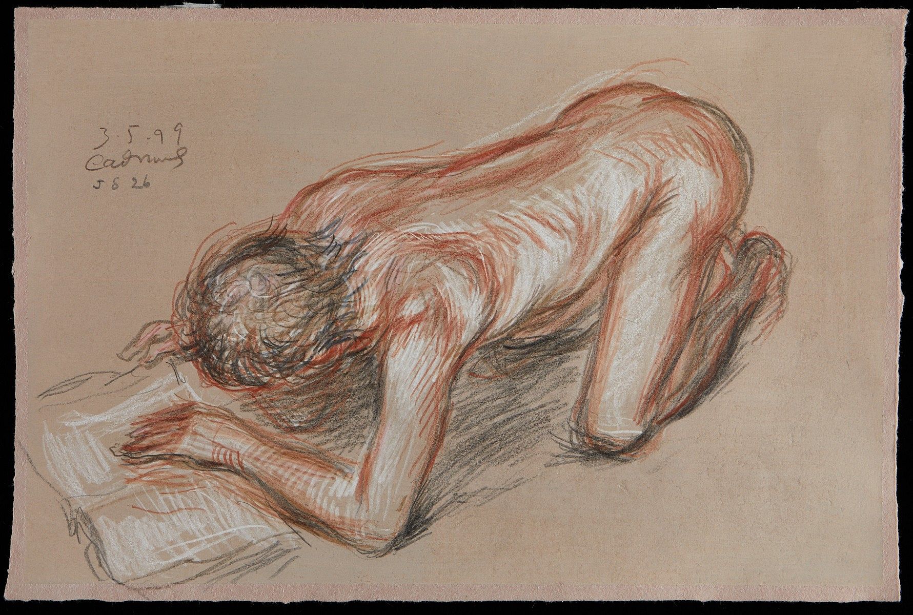 Paul Cadmus Nude Figure Crayon on Paper