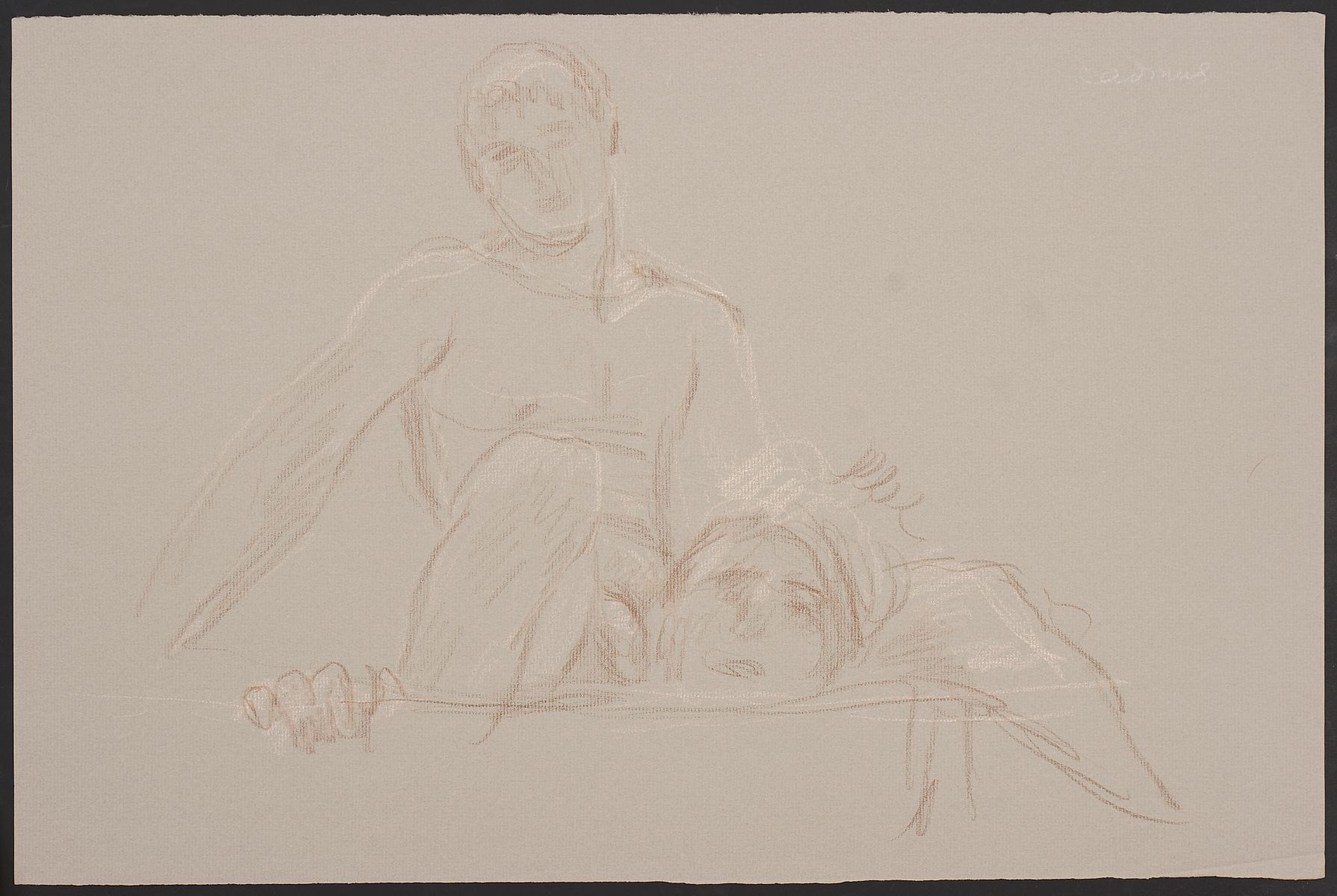 le_pho_banner 2 Paul Cadmus David & Goliath Study Crayon on Paper