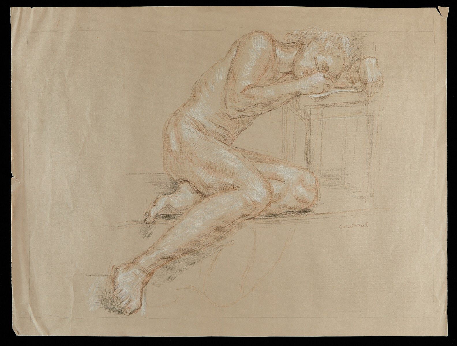 le_pho_banner 2 Paul Cadmus Male Nude Crayon on Paper