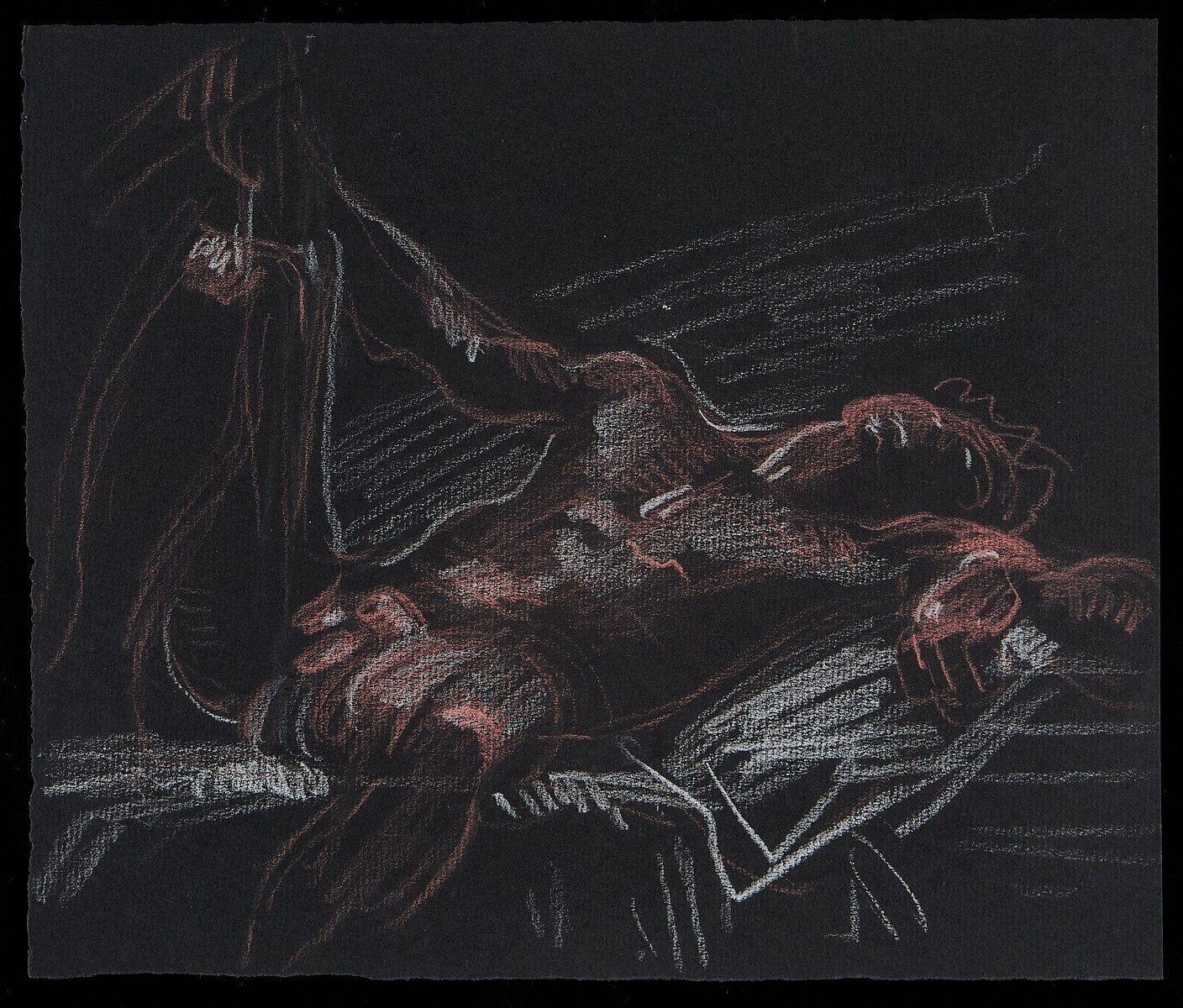le_pho_banner 2 Paul Cadmus Reclining Male Nude Crayon on Paper