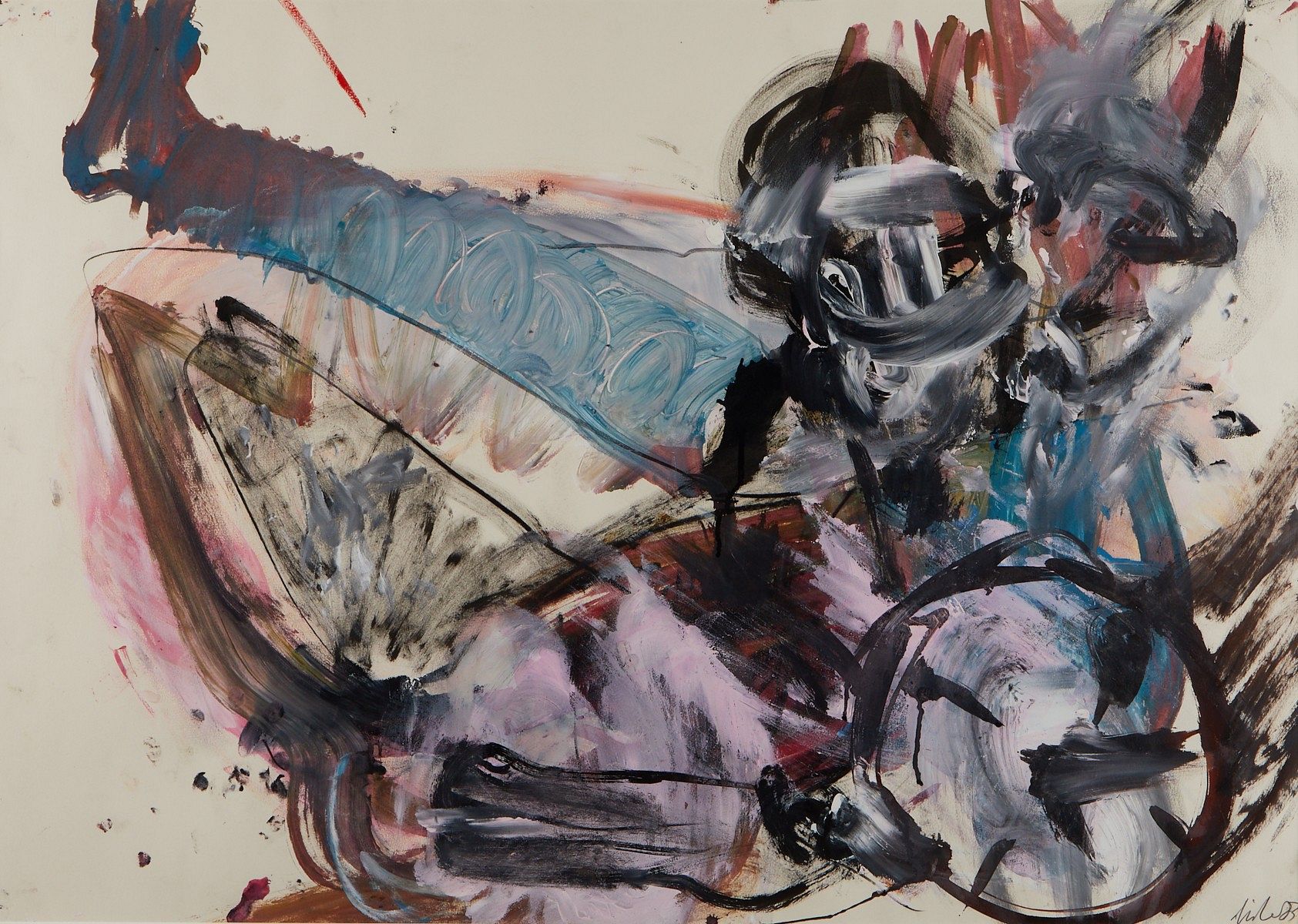le_pho_banner 2 Martin Disler Untitled Painting on Paper 1983