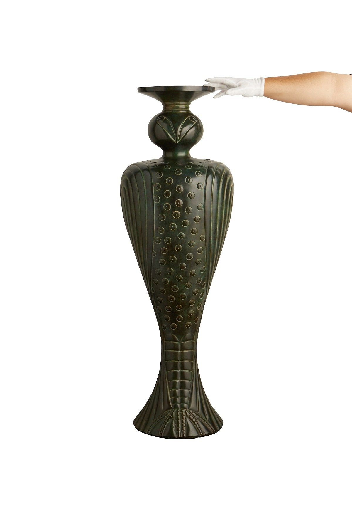 le_pho_banner 2 Large Judy Kensley McKie Bronze Owl Vase