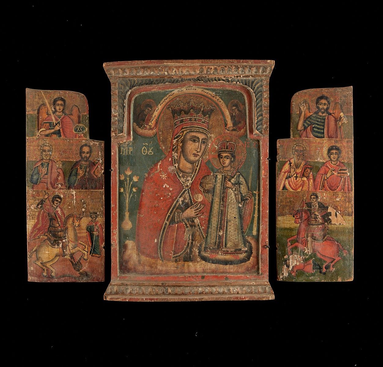 le_pho_banner 2 Greek Orthodox Polychrome 18th-19th c. Triptych