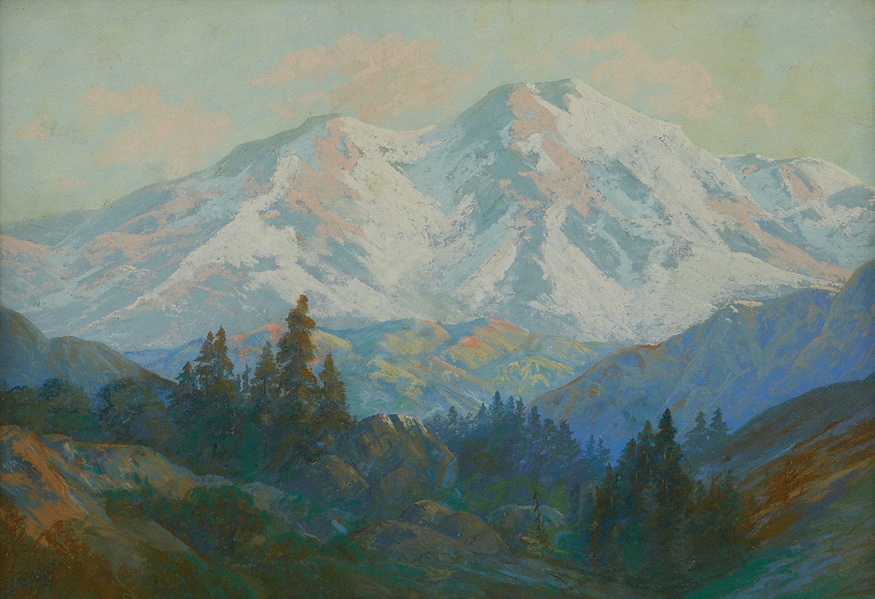 le_pho_banner 2 Carl Sammons Mountain Landscape Pastel Drawing