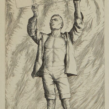 Paul Cadmus "Youth with Kite" Etching 1941