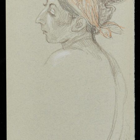 Paul Cadmus Female Profile Crayon on Paper