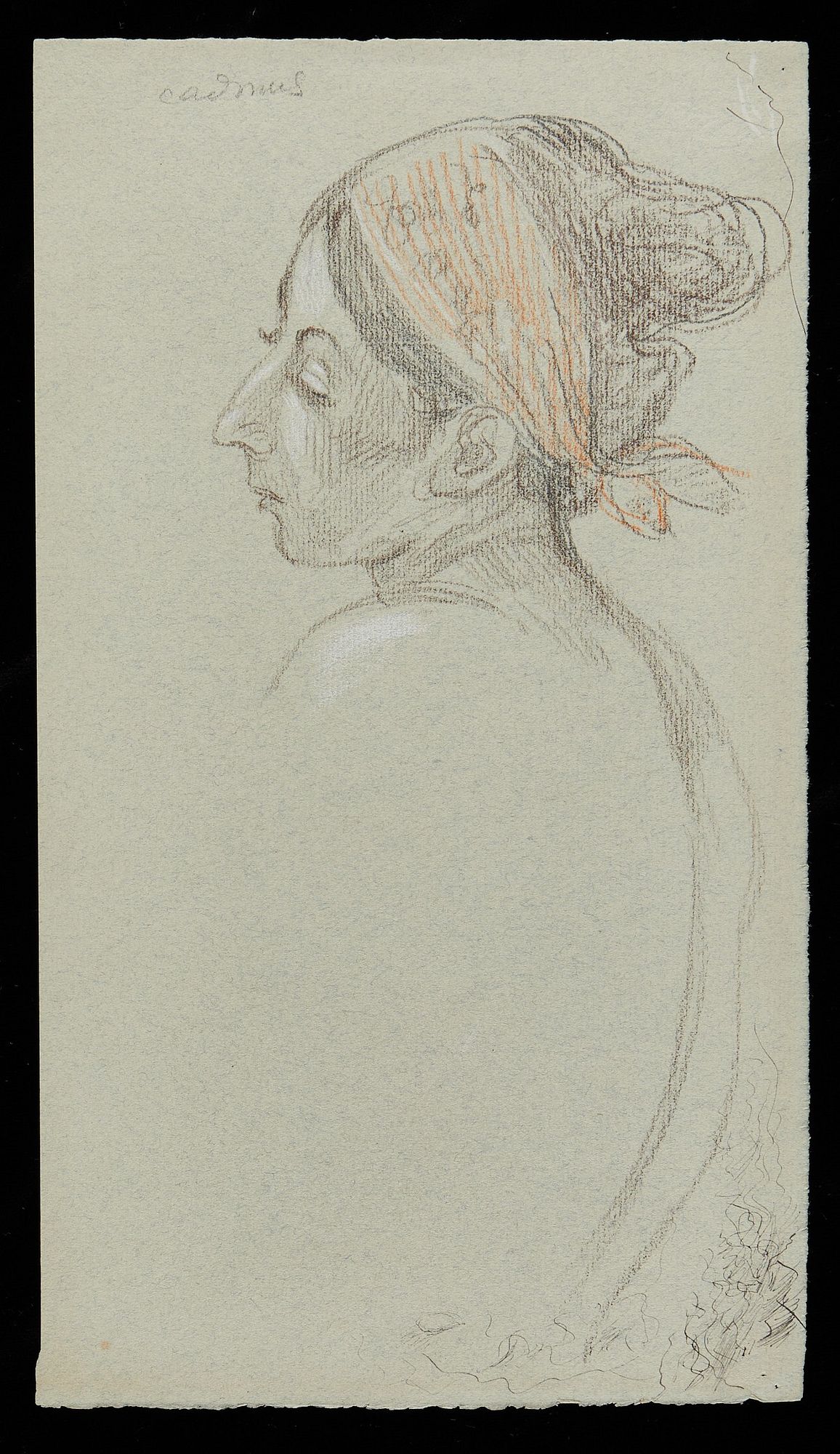 le_pho_banner 2 Paul Cadmus Female Profile Crayon on Paper