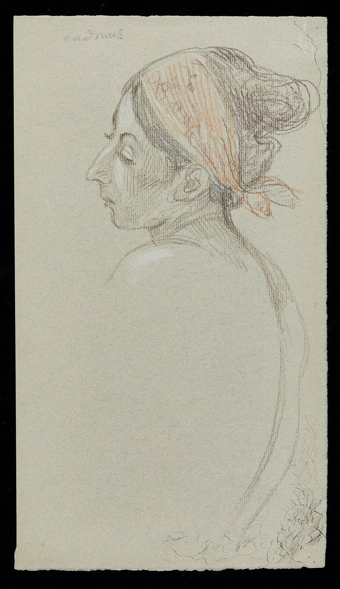 Paul Cadmus Female Profile Crayon on Paper