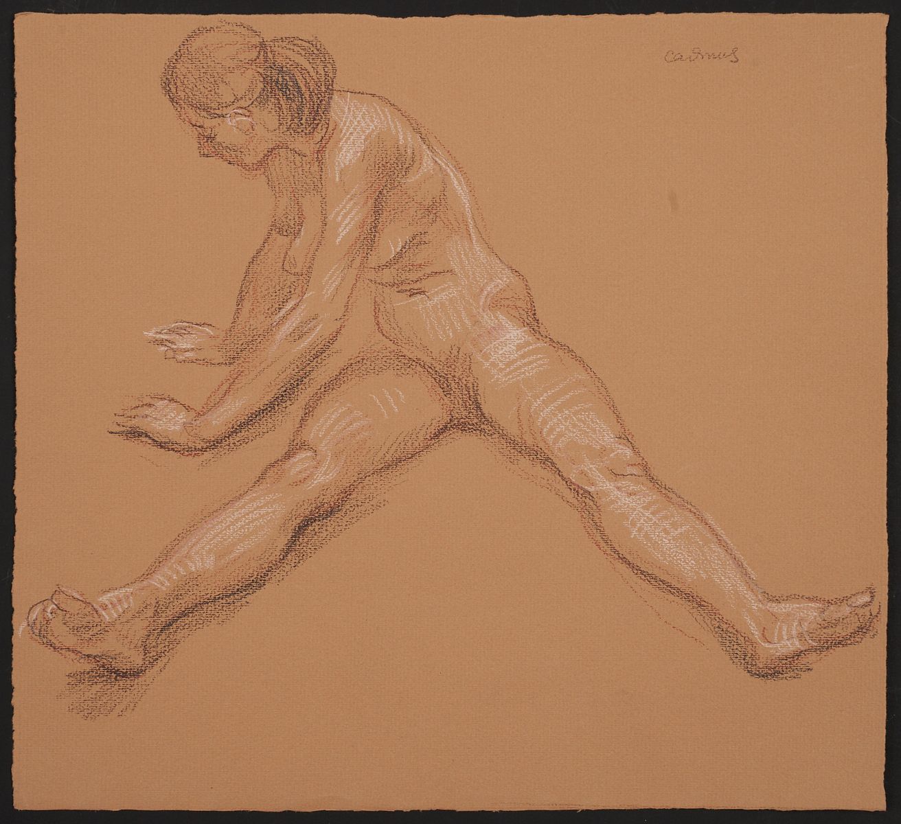 le_pho_banner 2 Paul Cadmus Stretching Female Nude Crayon on Paper