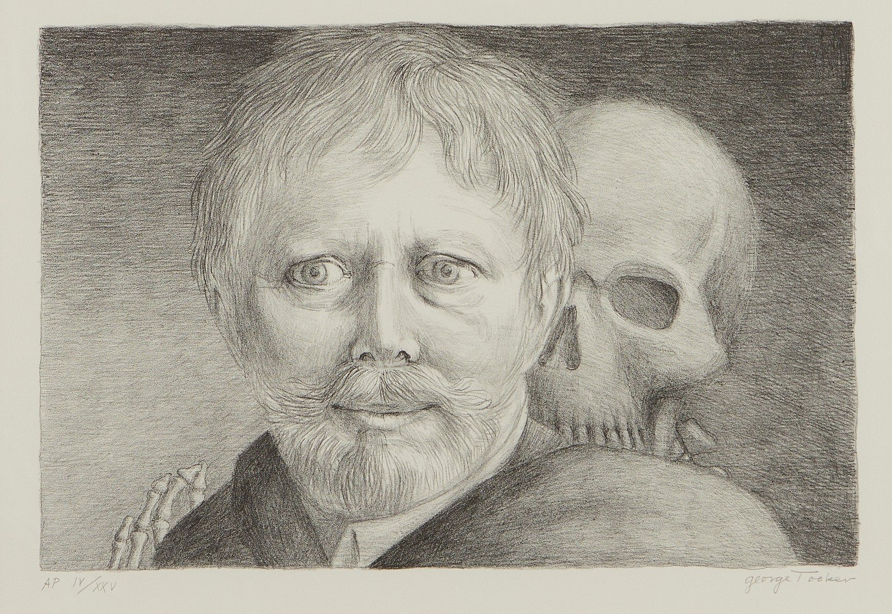 le_pho_banner 2 George Tooker "Self Portrait" Lithograph 1996