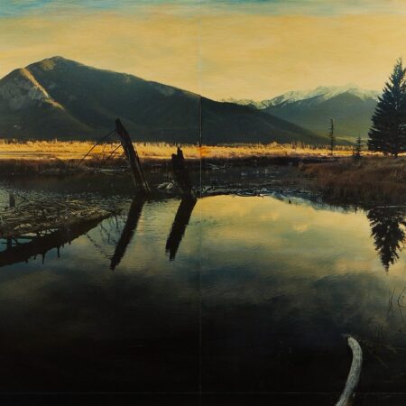 David Bierk "Vermillion Lake" Mixed Media