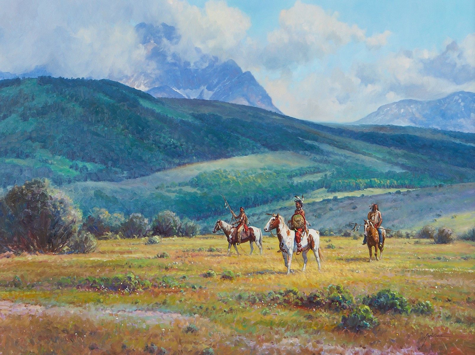 le_pho_banner 2 Large Martin Grelle "In Their Own Hands" PaintingLarge Martin Grelle "In Their Own Hands" Painting