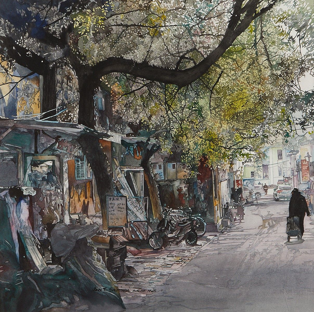 le_pho_banner 2 John Salminen "Beijing Alley" Watercolor Painting