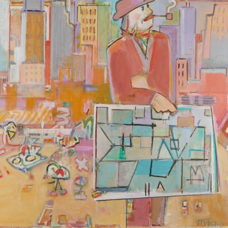 Malcolm Myers Self-Portrait Acrylic Painting