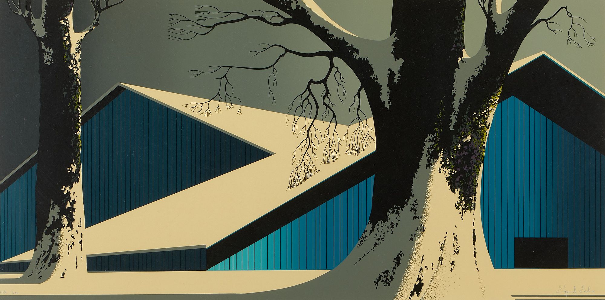 le_pho_banner 2 Eyvind Earle "Winter Quiet" Screenprint