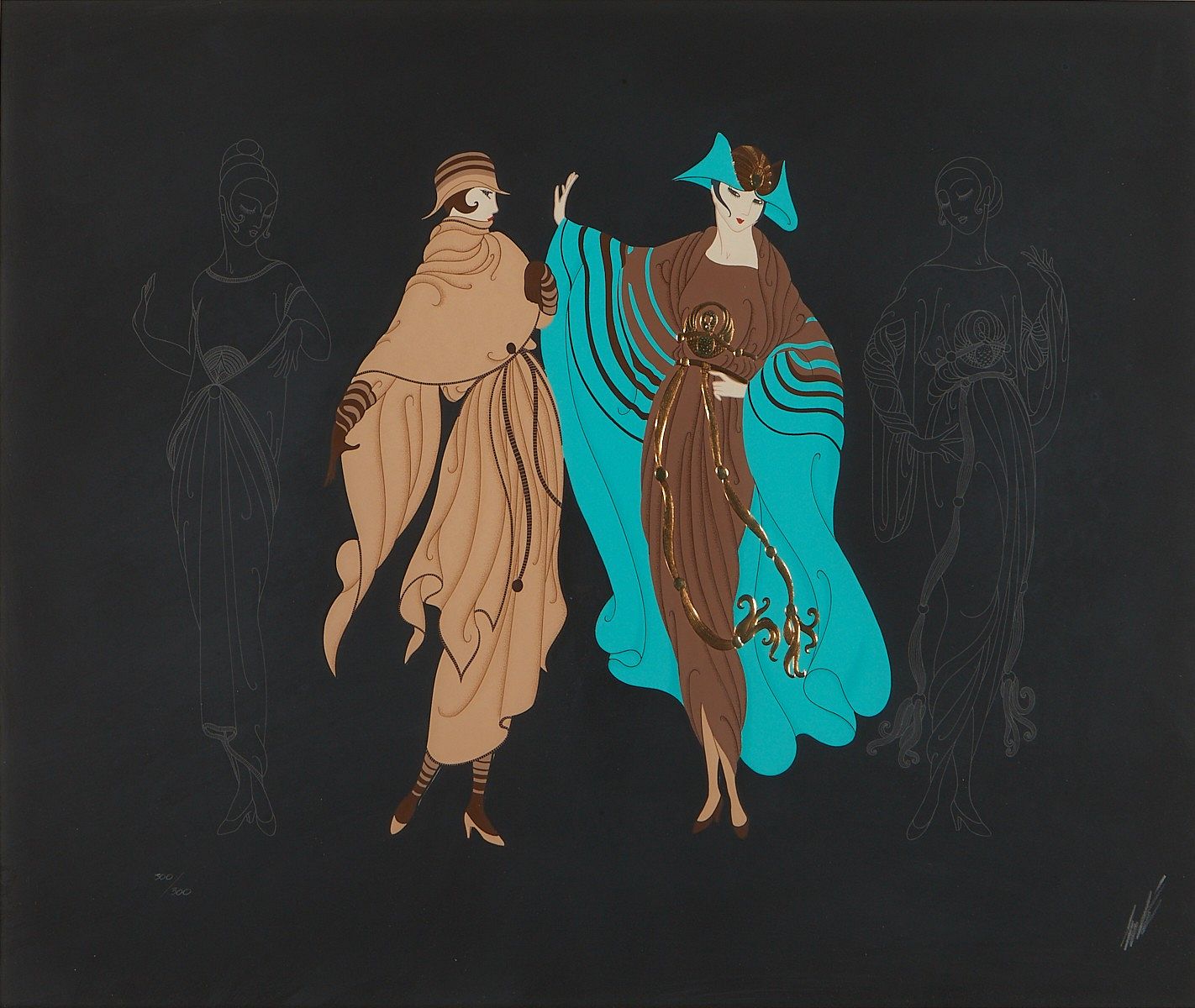le_pho_banner 2 Erte "Metropolis Suite - On the Avenue" Serigraph