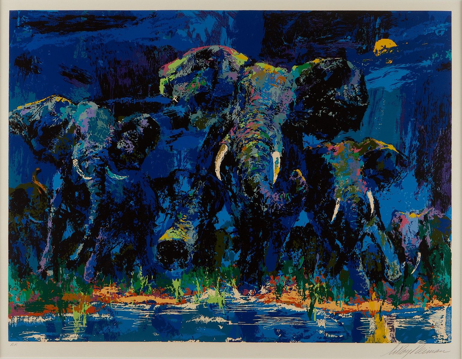 le_pho_banner 2 LeRoy Neiman "Elephant Nocturne" Serigraph