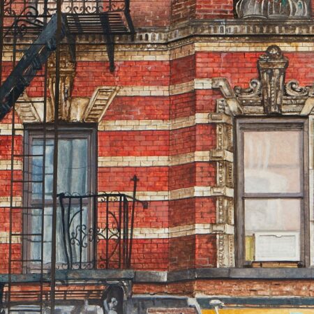 Richard Britell "406 East 9th Street" Oil on Wood