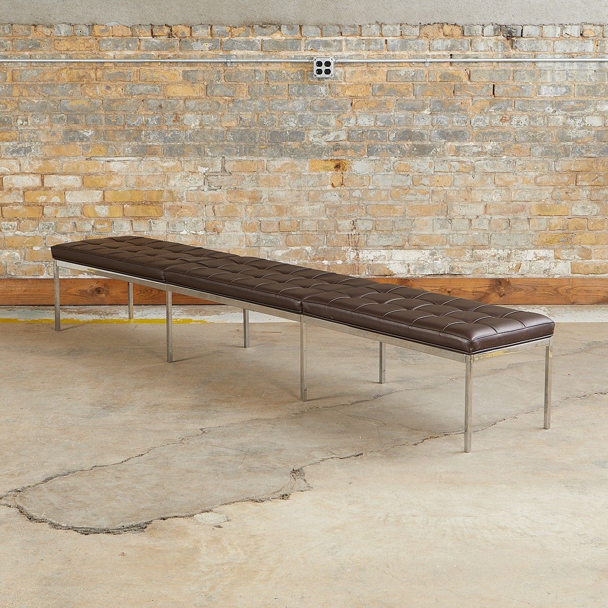 le_pho_banner 2 Florence Knoll Leather and Chrome Bench