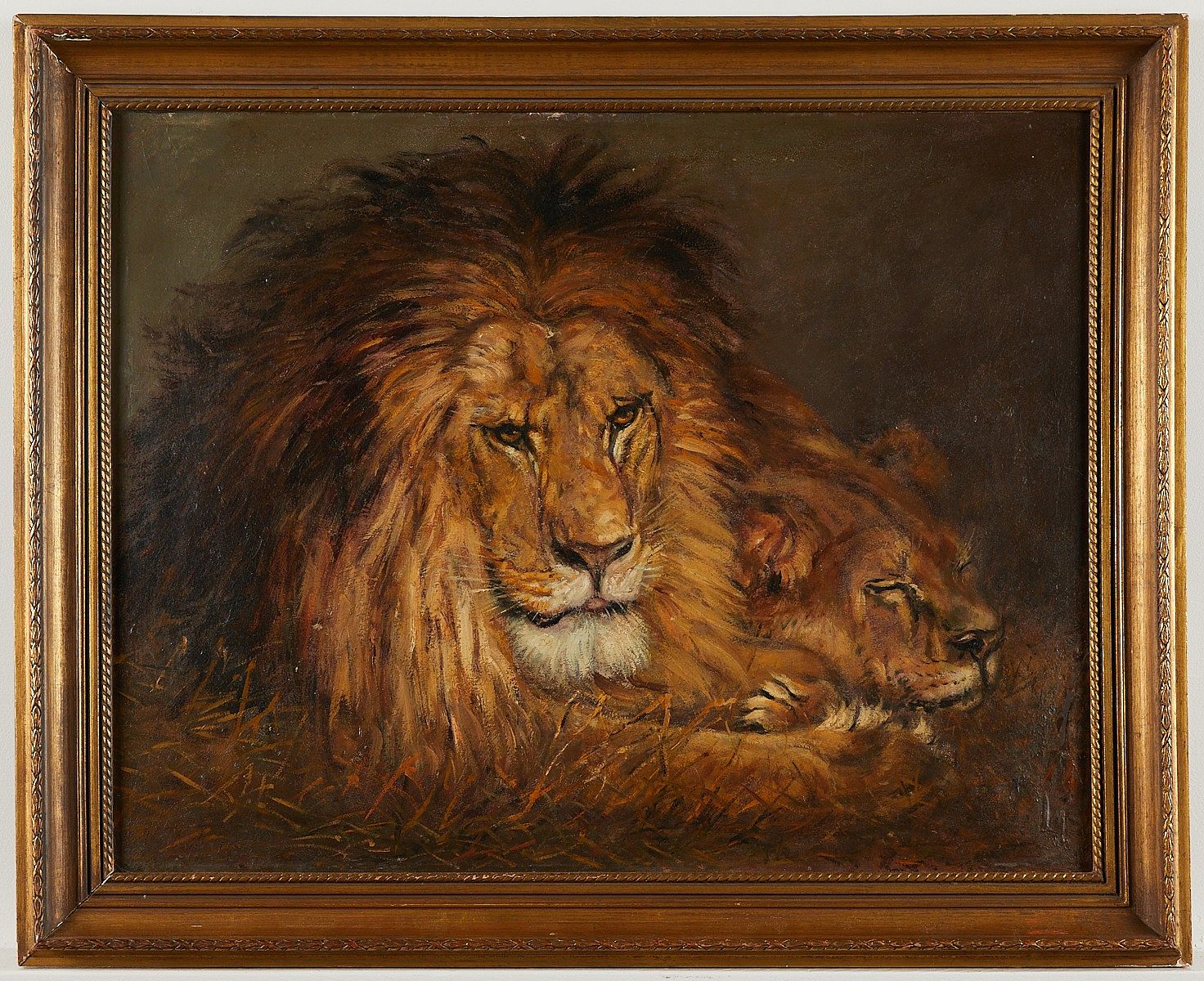 le_pho_banner 2 Geza Vastagh Lion and Lioness Painting