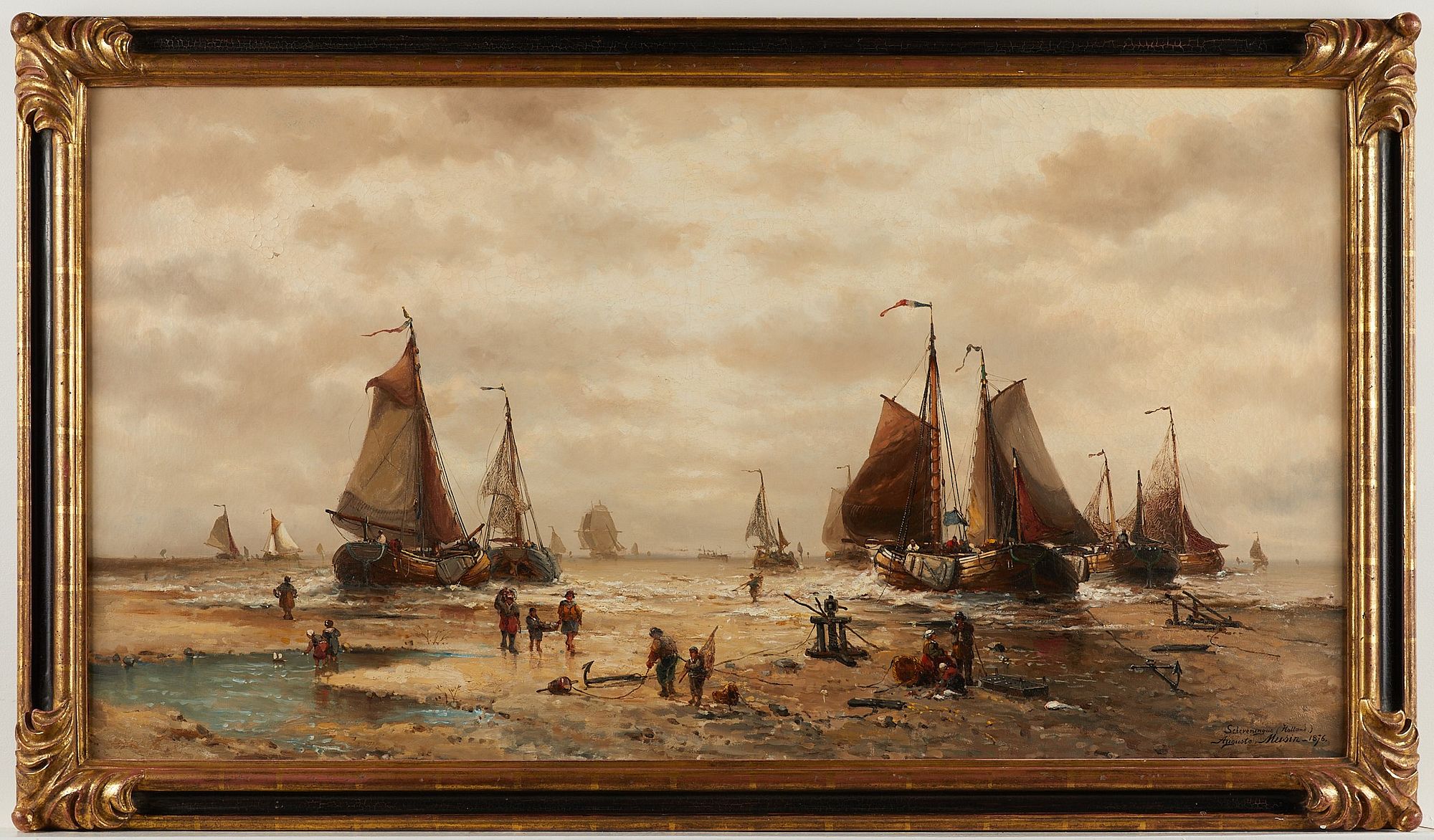 le_pho_banner 2 Auguste Musin Dutch Marine Oil Painting 1876