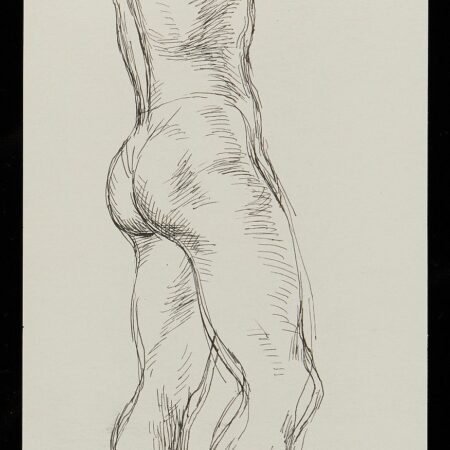 Paul Cadmus Standing Male Nude Ink on Paper