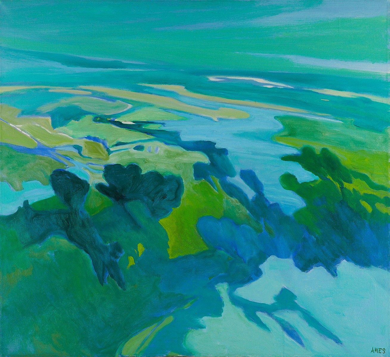 le_pho_banner 2 Phyllis Wiener "Airbourne" Oil on Canvas Painting