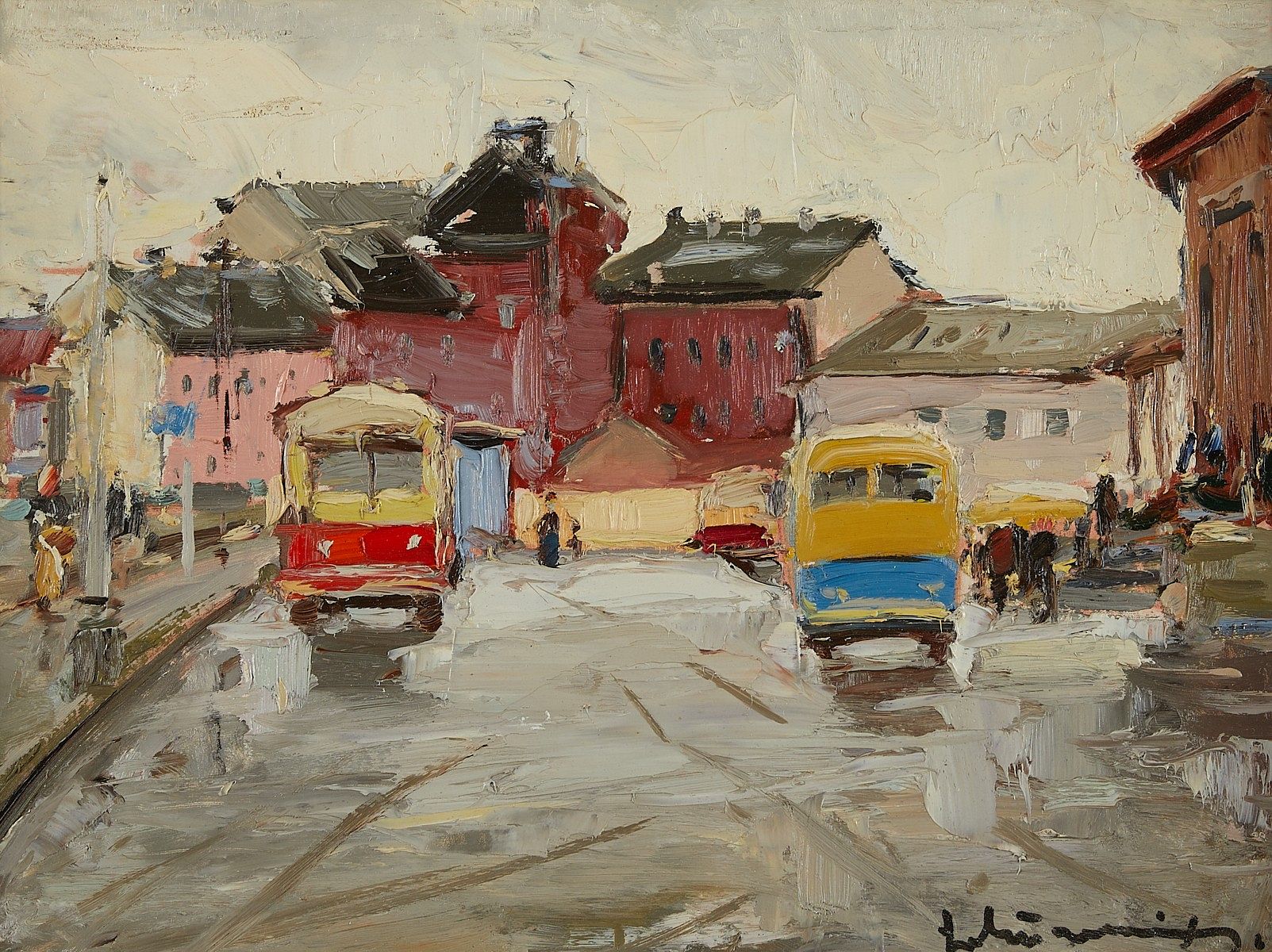 le_pho_banner 2 Laimdot Murniek "The Town" 1960 Oil On Board