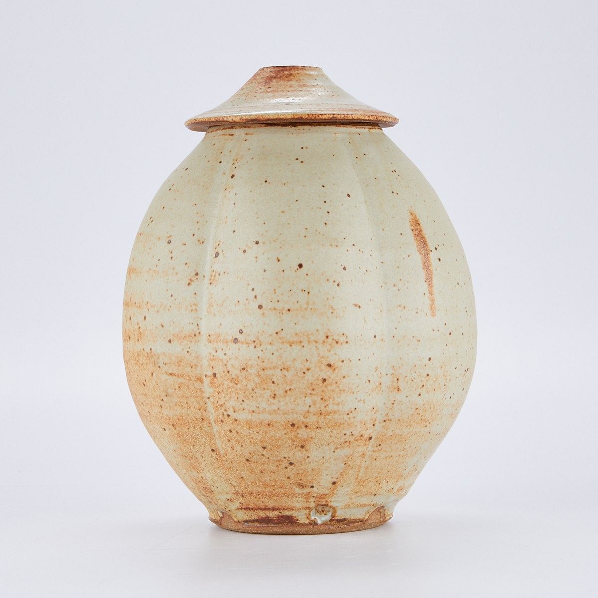 le_pho_banner 2 Warren MacKenzie Lobed Covered Vase - Marked