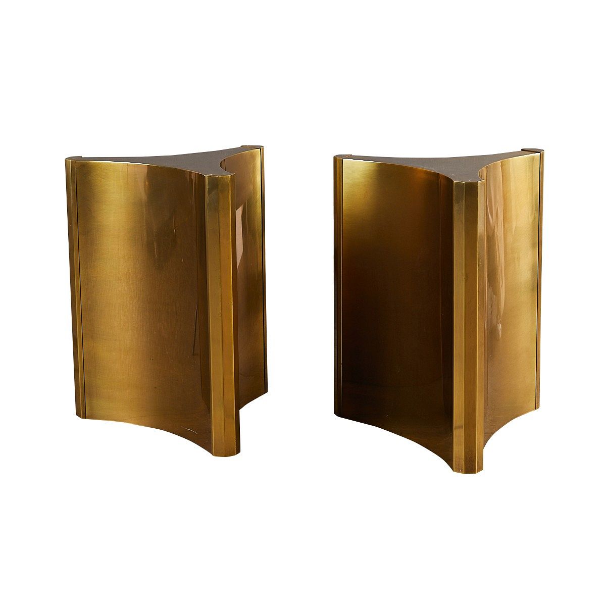 le_pho_banner 2 Pair MasterCraft Brass Trilobi Table Bases