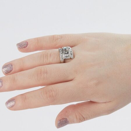 Vintage Platinum & Diamond Bypass Ring