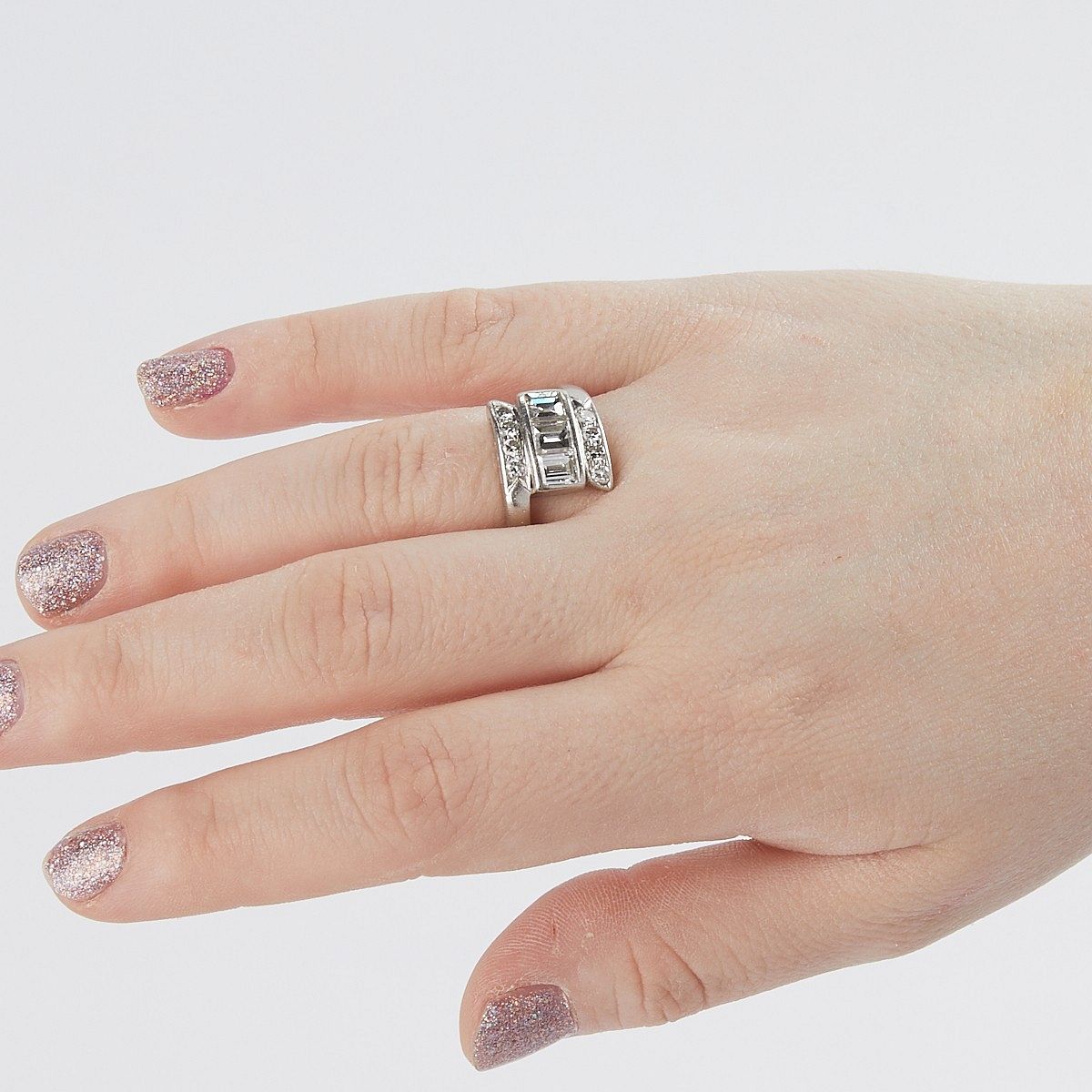 le_pho_banner 2 Vintage Platinum & Diamond Bypass Ring