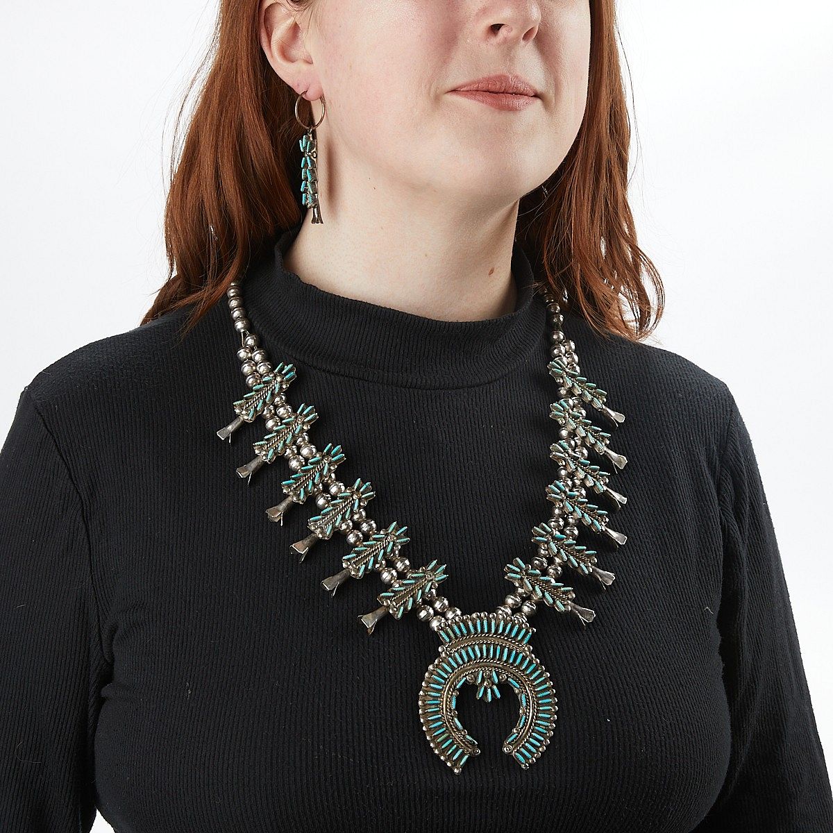 le_pho_banner 2 Zuni Squash Blossom Sterling & Turquoise Set