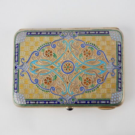 Russian Silver Enamel Cigarette Case