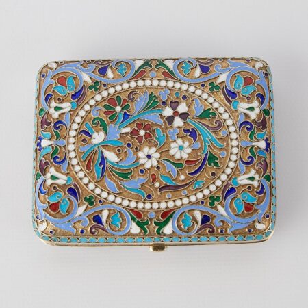 Russian Silver Enamel Cigarette Case 1898-1908