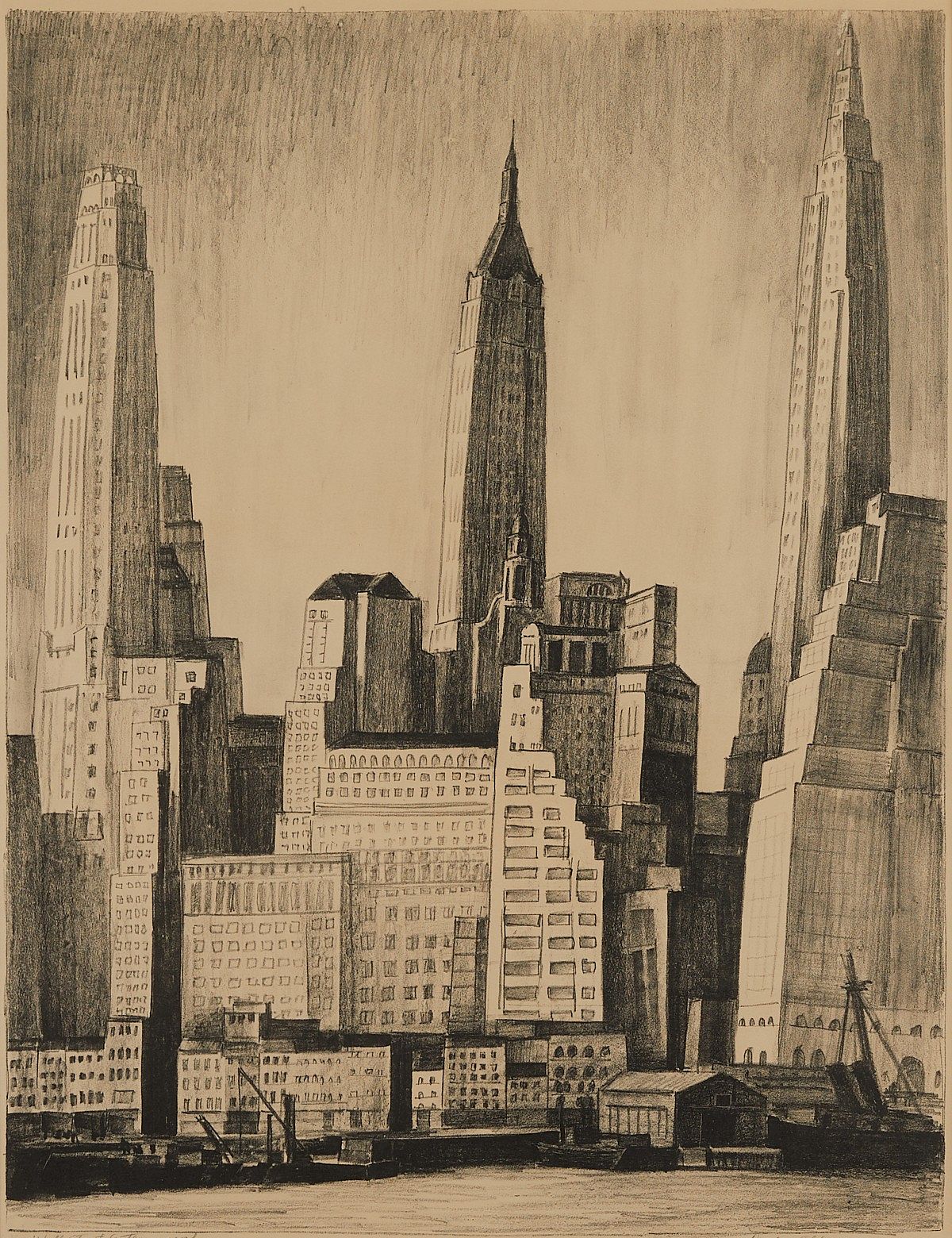 le_pho_banner 2 Dewey Albinson "Wall Street Center" Lithograph 1932
