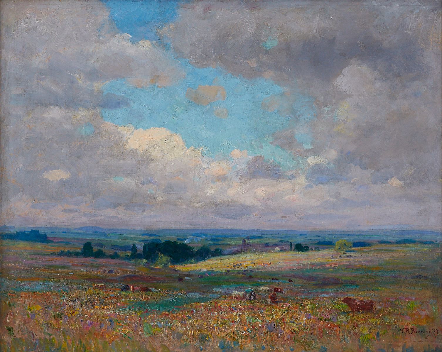 le_pho_banner 2 Nicholas Brewer "Pastoral Scene" Oil on Canvas