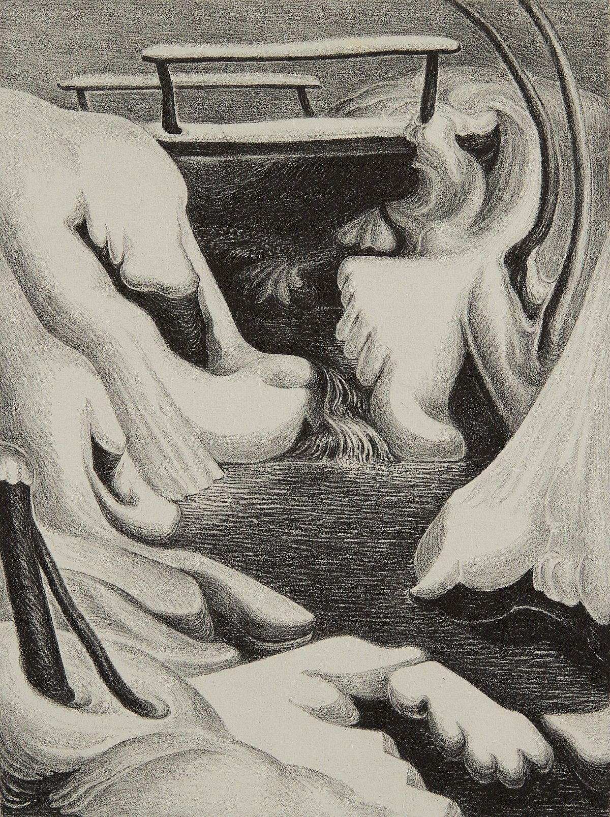 le_pho_banner 2 Wanda Gag "Snow Drifts" Lithograph 1934