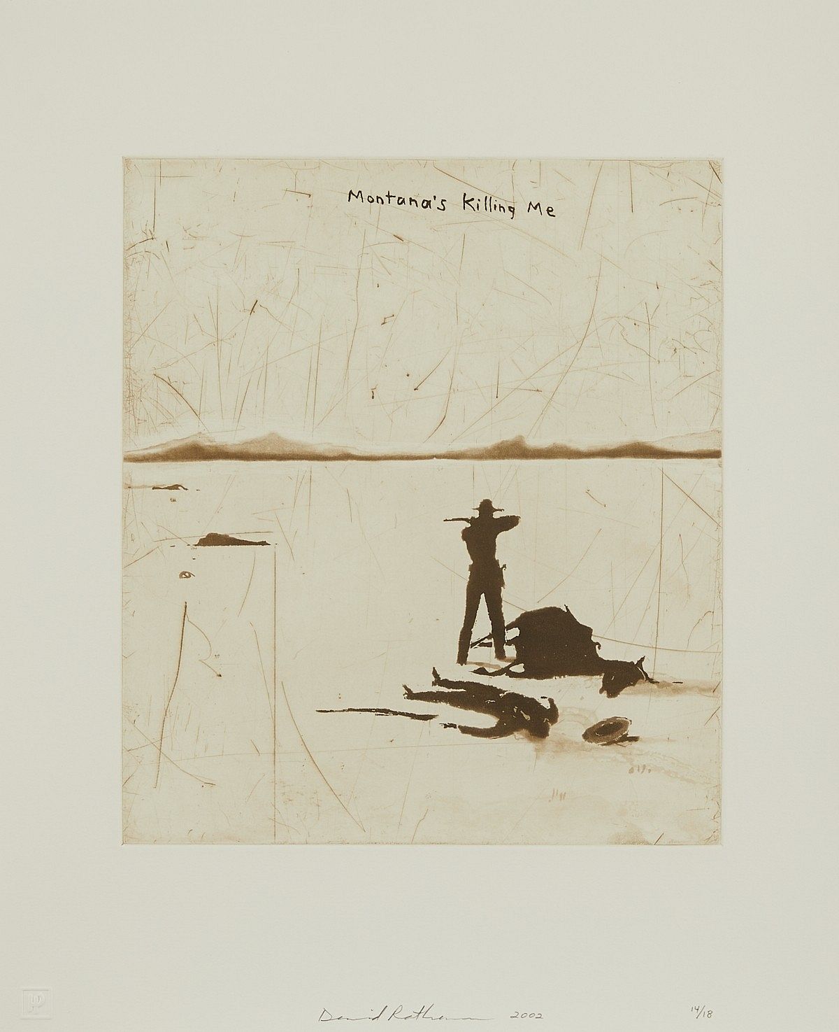 le_pho_banner 2 David Rathman "Montana's Killing Me" Etching 2002