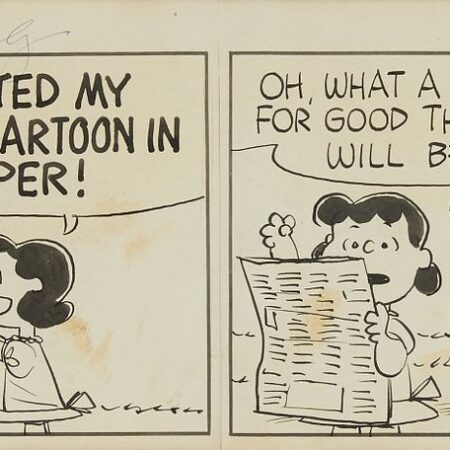 Original Peanuts Comic Strip Charles Schulz 1960