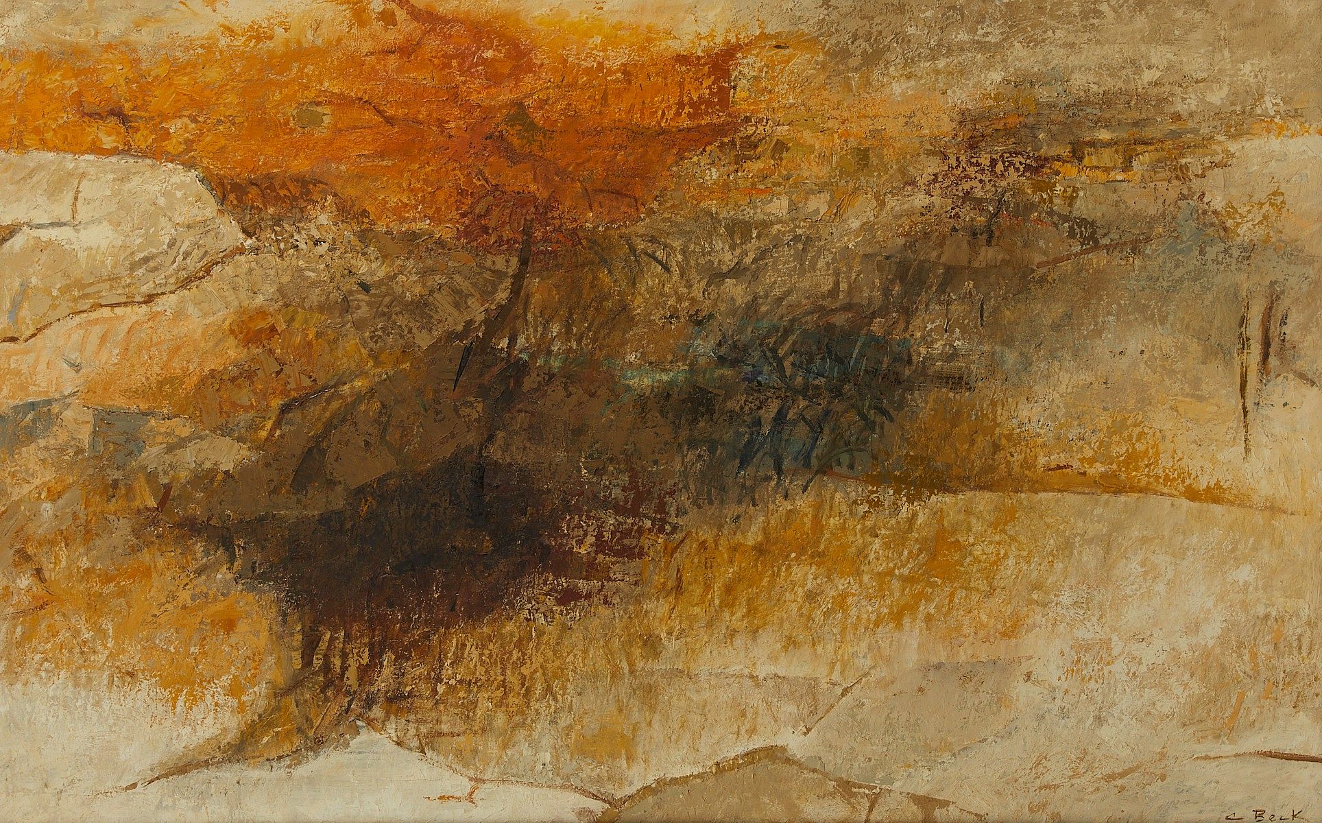 le_pho_banner 2 Charles Beck "Hills and Trees" Painting 1960