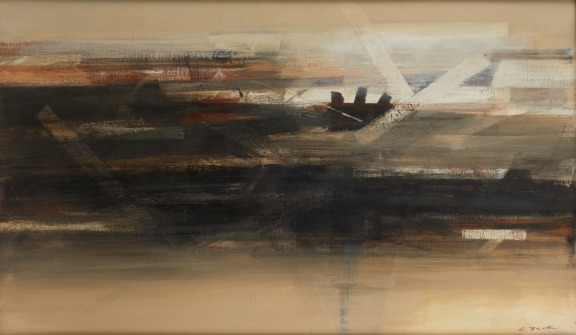le_pho_banner 2 Charles Beck Oil on Canvas Painting 1960