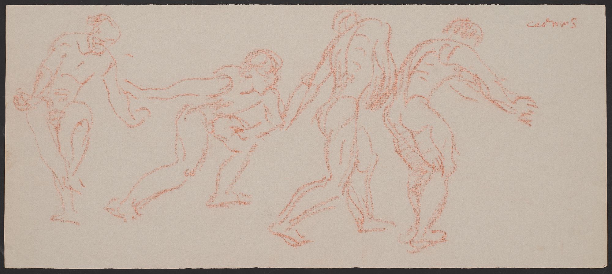Paul Cadmus Nude Poses Crayon on Paper