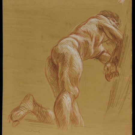 Paul Cadmus Male Nude Crayon on Paper