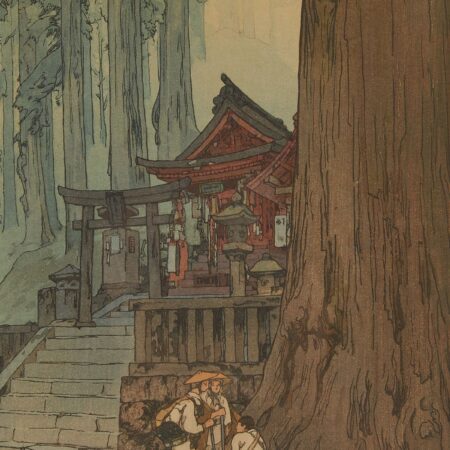 Hiroshi Yoshida "Misty Day in Nikko" Woodblock